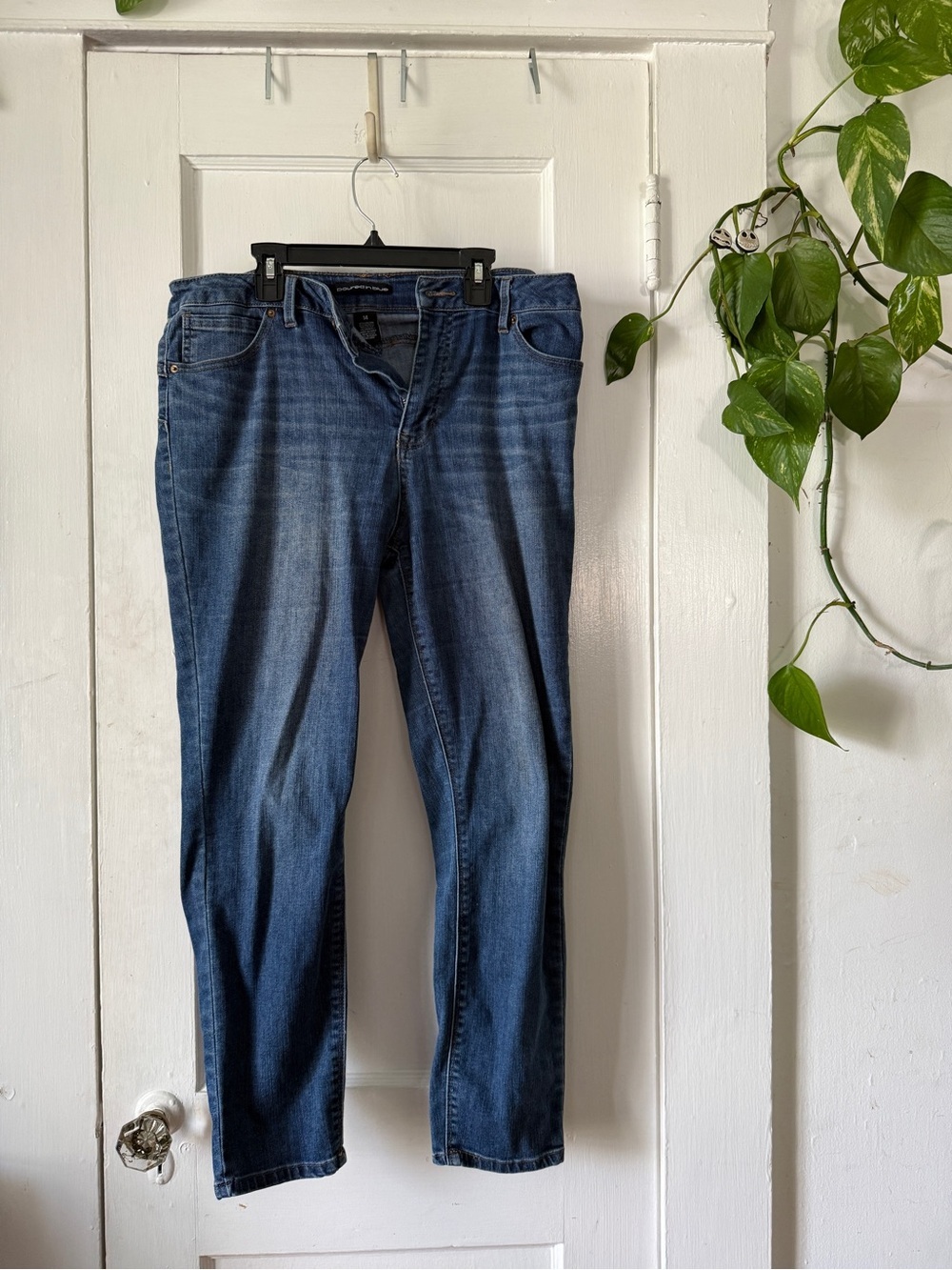 Poured in Blue size 14 Dark Blue Stretch Jeans